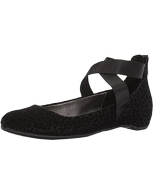 Women's Pro-Time Elastic Ankle Strap, Back Zip-Velvet Ballet Flat