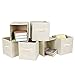 SONGMICS Storage Bins Cubes Baskets Containers with Dual Non-woven Handles for Home Closet Bedroom Drawers Organizers, Flodable, Beige, Set of 6 UROB26M