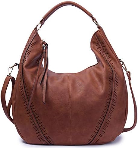 Hobo Bag for Women Oversized Shoulder Bag Synthetic Leather Ladies Tote Handbags with Tassel Brown Extra large Handbag Free Gift Included