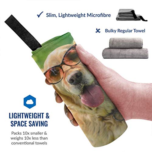 JOCHUAN-Golden-Retriever-Dog-Sunglasses-2-Pack-Microfiber-Beach-Towel-Large-Beach-Towels-Set-Fast-Drying-Best-For-Gym-Travel-Backpacking-Yoga-Fitnes