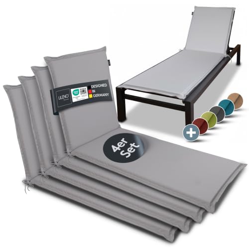 LILENO HOME Sonnenliege Auflage als [4er Set - Rollliege] in Grau