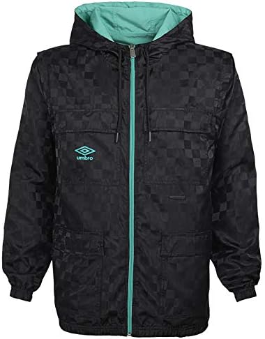 Umbro Men's Full Zip Retro Wind Jacket, Teal/Navy XS at Amazon