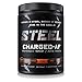 Steel Supplements Charged-AF Pre Workout Powder Energy Drink with Vitamins B6 and B12 High Intensity 30 Servings (Blood Orange)