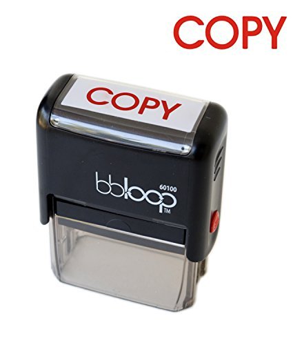 Stamp"Copy" Self-Inking. RED Solid Color, Laser-Engraved Stamping Rubber