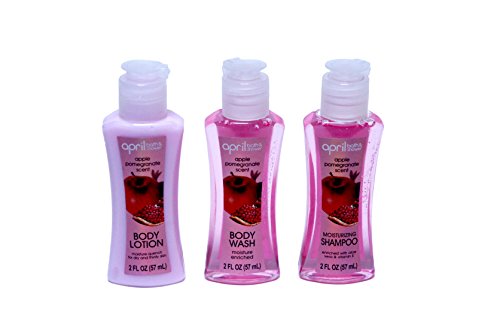 Bath & Shower 3 Piece Travel Set Apple Pomegranate Scent By April