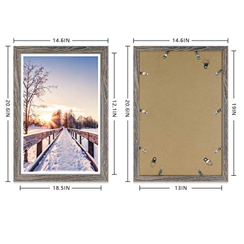 NUOLAN 13x19 Picture Frame Rustic Gray Wood Pattern, Wall Hanging