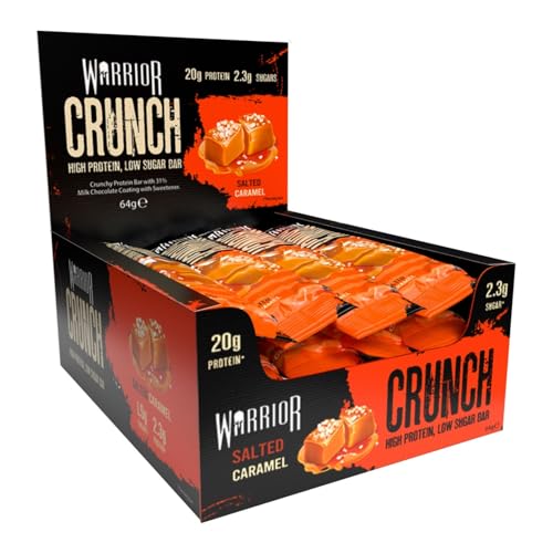 Crujiente Alto Valor Proteico Baja Carb Bar, 64 G, SALADO caramelo, paquete 12