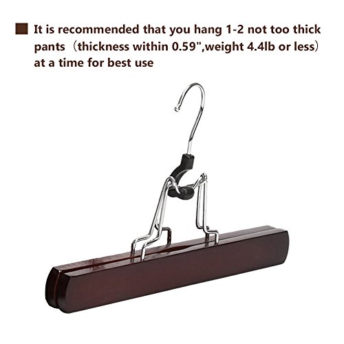 JS HANGER Skirt Hangers Non-Slip Wooden Collection Slack hangers, Walnut Finish, 10-Pack