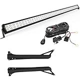 YITAMOTOR LED Light Bar 52 inches Light Bar Compatible for 1997-2006 Jeep Wrangler TJ with Mounting Brackets and Switch on/off Wiring Harness 300W Spot Flood Combo Off Road Lights 12V