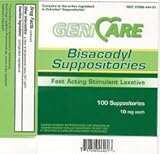 Bisacodyl Laxative Suppositories - 10mg - - bx 100