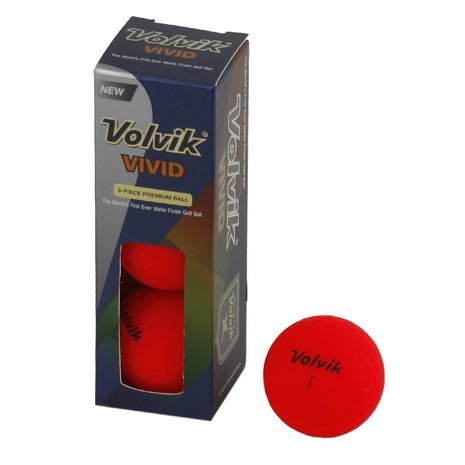 Volvik Vivid Golf Ball Sleeve 3 Balls Red