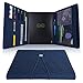 Kaitiaki Folio Cover Compatible with Rocketbook Fusion, Panda, Everlast, Waterproof Fabric, Multi Organizer with Pen Loop, Zipper Pocket, Business Card Holder, fits A4 Size Notebook, Blue