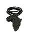 MENS AFRICA MAP WOOD HORUS EYE AFRICAN CONTINENT EGYPTIAN SYMBOL WOODEN BEAD CHAIN NECKLACE (Black)