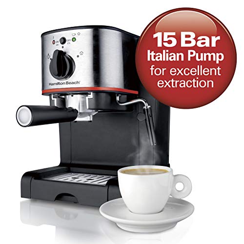 Hamilton Beach Espresso Machine, Latte and Cappuccino Maker with Milk