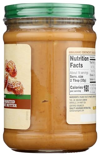 SANTA CRUZ ORGANICS CRUNCHY DARK ROASTED PEANUT BUTTER, 16 OUNCE