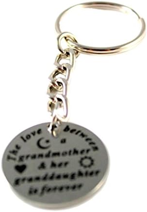 Keepsake Keychain The Love Between a Grandmother &amp; her Granddaughter is Forever Stainless Steel Charm