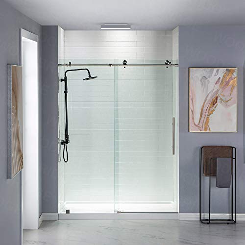 WOODBRIDGE MBSDC6076 Shower Door, 60"x76", Brushed Nickel on Galleon