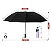 Viefin Reverse Folding Compact Travel Umbrellas for Women, Inverted Inside Out Sun Rain Woman Umbrella, Automatic Open Close, 10 Ribs-Blue Flower