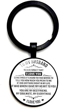 SOLDOUT™ I Love You Message Stainless Steel Keychain Gift For Husband (Black)