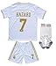 SecenMerch 2019/2020 New Hazard No #7 Real Madrid Home White Kids Soccer Jersey Kit Shorts Socks Set Youth Sizes