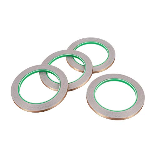 1/4inch Conductive Adhesive, Favordrory Copper Foil Tape with Conductive Adhesive for EMI Shielding, Slug Repellent, Paper Circuits, Electrical Repairs, Grounding, 4 Pack - Thumbnail 7