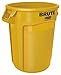 Rubbermaid Commercial Products BRUTE 32G Yellow Vented Trash Container, for Landscapers/Construction Sites/Restaurants/Back of House/Offices/Warehouses/Commercial Environments