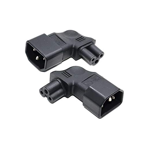 Davitu IEC 320 C14 to IEC C5 Angled AC Power Adapter C5 to C14 Left Angled AC Adaptor