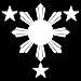 Yoonek Graphics Philippines Flag 1 Sun and 3 Stars Logo. Filipino Decal/Sticker for Car Window, Laptop, Motorcycle, Walls, Mirror and More. SKU: 574 (4