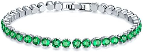 CARSINEL Colorful Round Cut 4mm Cubic Zirconia CZ Tennis Bracelet for Women 1-2 PCS