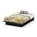 Basic Collection Platform Bed with Moulding - Queen Size - Black - Contemporary Design - by South Shore