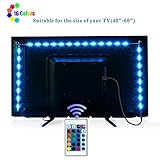 TV USB Backlight LED Strip Lights 2M/6.56ft DC 5V RGB Strip Lights for 40 to 60 in HDTV Desktop PC Neon TV Lights Bias Lighting with 24 Key Remote USB Car Strip Light