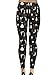 CowCow Black White Cats on Black Pattern for Your Design Leggings, Black-L