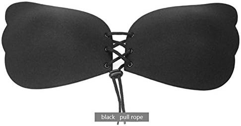 LUHEN New Bra Silicone Bra Pull Rope Bras Invisible Push-up Bras for Women Black