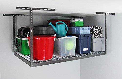 MonsterRax - 4x6 Overhead Garage Storage Rack - Height Adjustable Steel Overhead Storage Rack - 500  - //coolthings.us