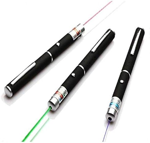 Goodup 5mw 3PCS L-a-s-e-r P-o-i-n-t-e-r Pen Red + Green + Blue/Violet L-a-s-e-r P-o-i-n-t-e-r Visible Beam