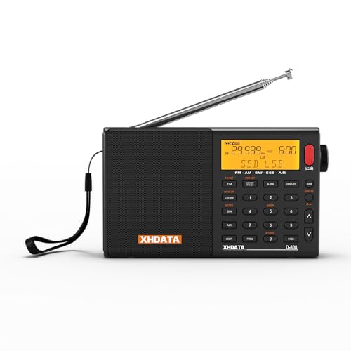 XHDATA D808 Tragbares Digitales Radio, Weltempfänger Radio, Kurzwellenempfänger, UKW-Stereo/KW/MW/LW SSB Air Band Weltempfänger, RDS, Radio batteriebe