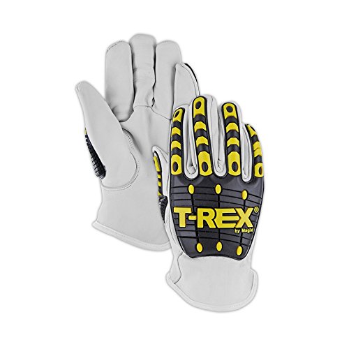 Magid Safety T-REX TRX840L Impact Glove | Kevlar-Lined Premium Grain Goatskin Leather Driver Style Impact Glove - Cut Level 4, Punction Level 5, Abrasion Level 4, Large (1 Pair)