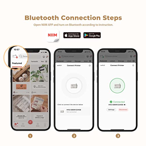 NIIMBOT H1S Label Maker Machine with Tape, 0.47