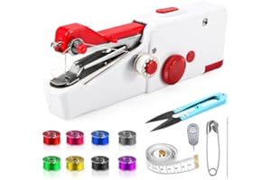 NUPEC Handheld Sewing Machine, Mini Cordless Portable Hand Sewing Machine for Beginners, Household & Travel Quick Repairs Electric Hand Held Sewing Device for Fabric Clothing Kids Cloth Pet Clothes