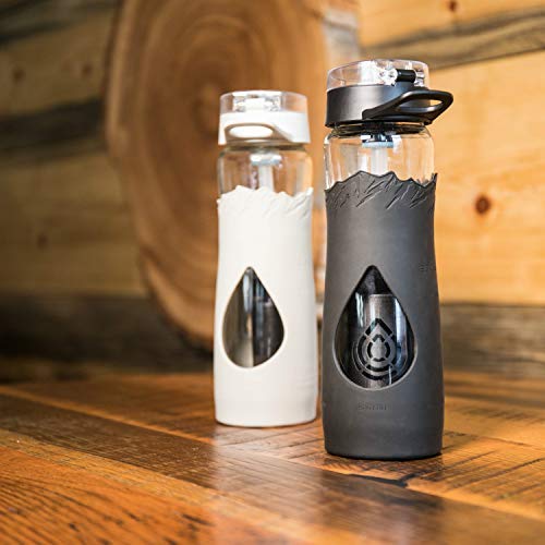 Escape Glass Filtered Water Bottle | 24oz | Black | American Made Filter Removes Chemicals, Lead, PFOA, PFOS, Chromium 6, VOCs, Giardia, Cryptosporidium & 99.99% of Tap Water Contaminants | BPA Free - Thumbnail 7