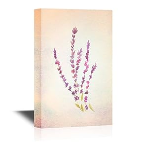 Leaf and Floral Abstract Flower on Watercolor Style Background