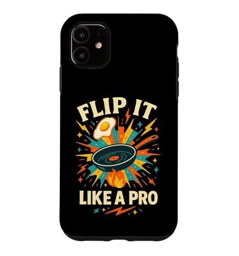 Flip It Like a Pro Funny Cooking Retro Design Case for iPhone 11