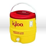 Beverage Cooler, Insulated, Yellow / Red, 3 Gallons