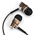 XINKSD NRG Premium Genuine Wood in-Ear Noise-isolating Headphones with Microphone (Brown)