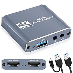 Capture Card 1080p 60fps, 4K HDMI Video Game