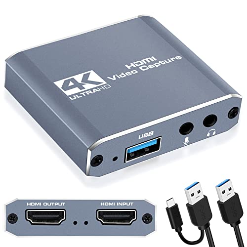 Capture Card 1080p 60fps, 4K HDMI Video Game