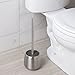 mDesign Toilet Bowl Brush and Holder for Bathroom Storage - Brushed Stainless Steel