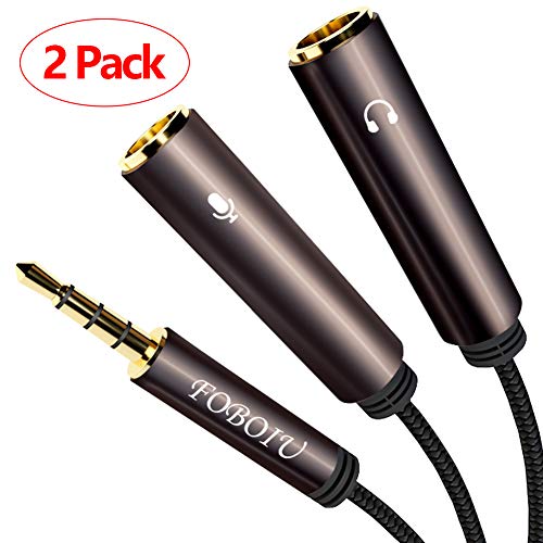 Headphone Splitter Adapter, FOBOIU Headset Splitter Separate Headphones and Mic Jack, 3.5mm Splitter Plug Compatible for PS4, Xbox One, Laptops, PC Gaming Headset, Tablet, Smartphone - Thumbnail 7