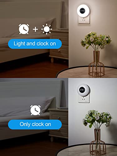 One Fire Night Light Plug in, LED Night Lights Plug into Wall, Nightlight for Toilet Bathroom Stair Hallway, Outlet Night Light for Adults Kids, Clock Wall Night Lights for Kids Room with Warm Light