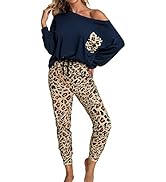 ROSKIKI Womens 2 Pieces Tie Dye Pajamas Set Sweatpants Sets Long Sleeve Pullover with Long Pants ...